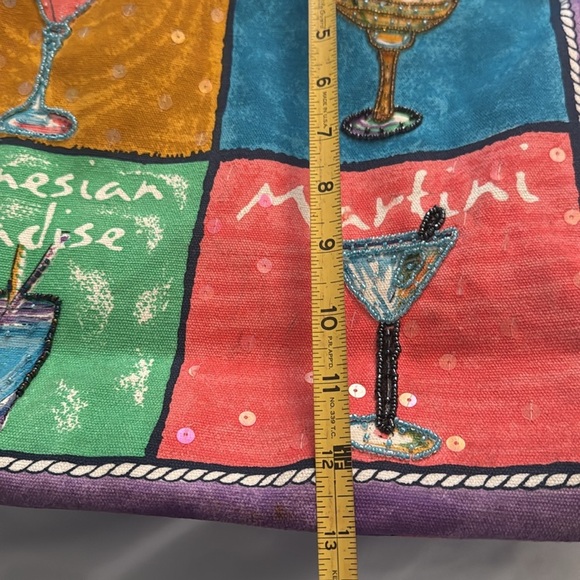 Surviving Stress Anne Ormsby Beach Tote or Purse Colorful Cocktail-Themed - Picture 4 of 14